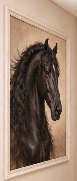 Linkerwand: Fries paard in sierlijst