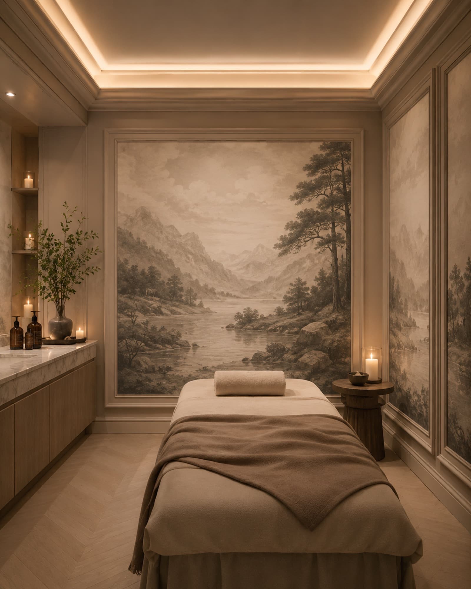Meer bij schemer, Wellness · concept